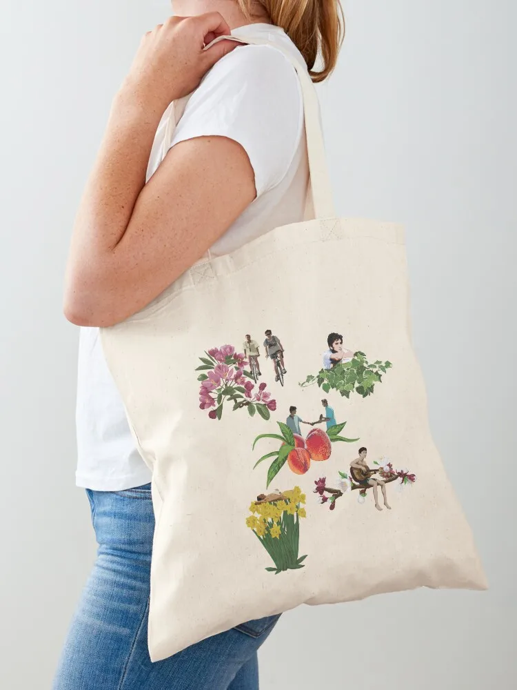 Call Me By Your Name Pattern Tote Bag tote bags aesthetic hand Canvas