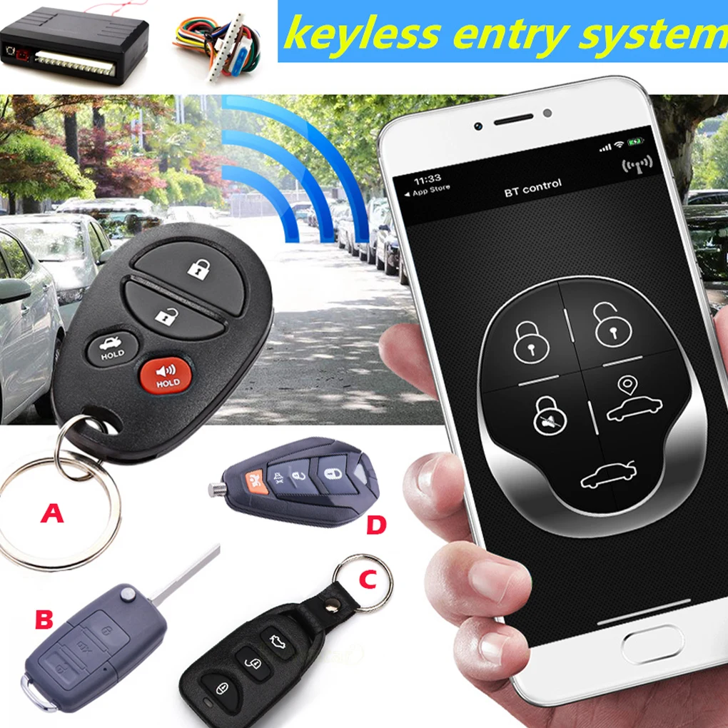 Car Door Remote Central Keyless System Lock Bluetooth-compatible Automobile Car-mounted Turning Light Locking Type D