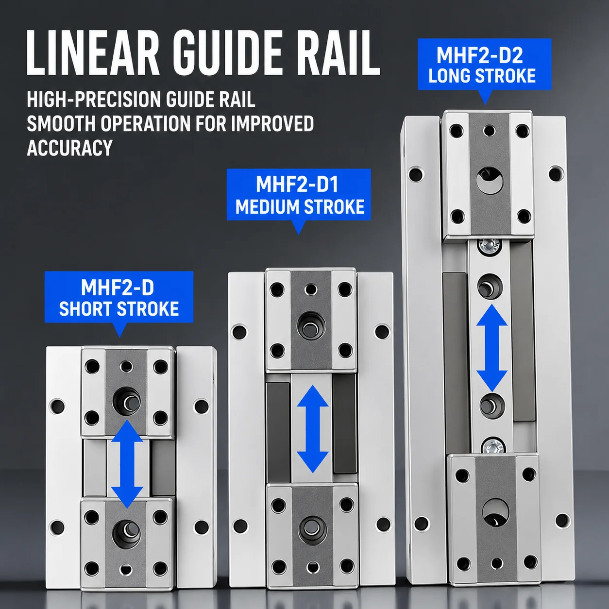 MHF2 Pneumatic Gripper Parallel Slide Table Finger Air Cylinder Double Acting High Precision 2 Jaw Gripper MHF2-8 12 16 20D D1