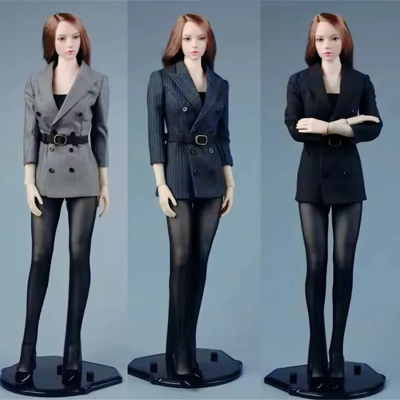 

1/6 Scale Female Slim Long Business Suit Pantyhose Chest Wrap High Heel Set Model Fit 12'' Soldier Action Figure Body AFS A015