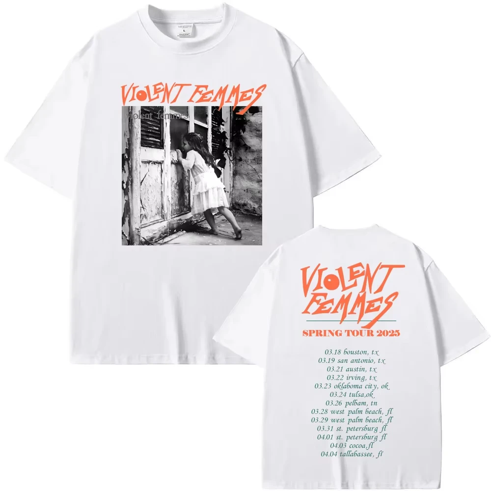 The Violent Femmes TourT Shirt Funko Pop Round Neck 100%CottonTee-shirt Graphic Printing Punk Tshirt Ropa Mujer ClothingTees Top
