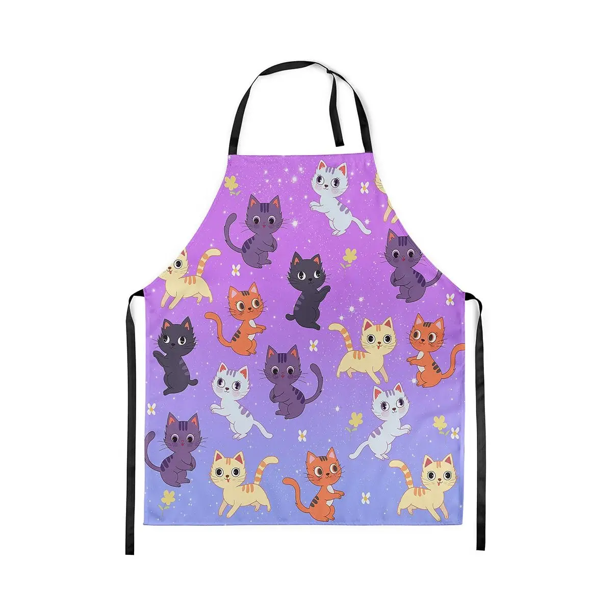 

Cartoon Cat Apron Cats Print Chef Cooking Kitchen Adjustable Bib Aprons for Women Men Animal Waterproof