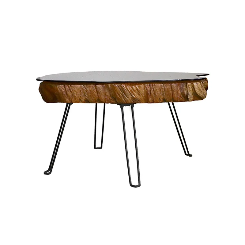Solid wood coffee table, living room special-shaped table, household homestay small apartment coffee table