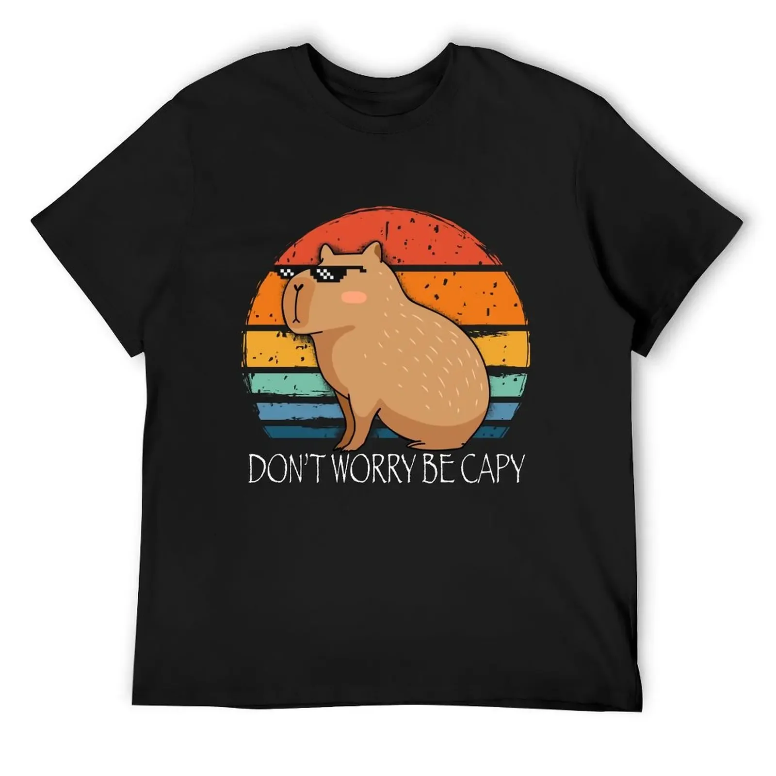 

Capybara Dont Worry Be Capy Funny Rodent T-Shirt custom t-shirts cotton man t-shirts vintage clothes sweat mens plain t shirts