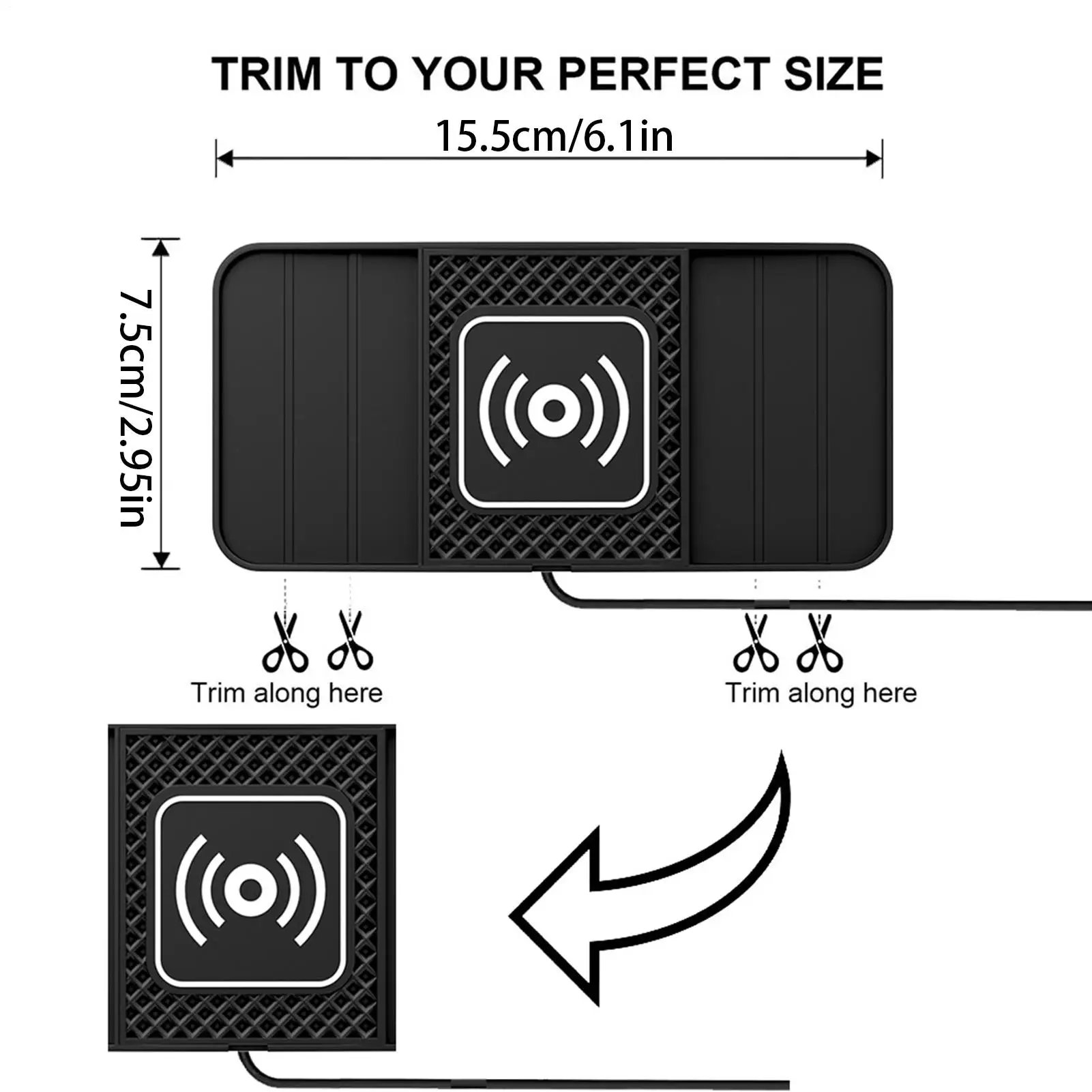 Car Wireless Charger Pad Auto Phone Charger Mat Fast Charging Device Vehicle Accessories For Phones Tablets Earphones Sedans