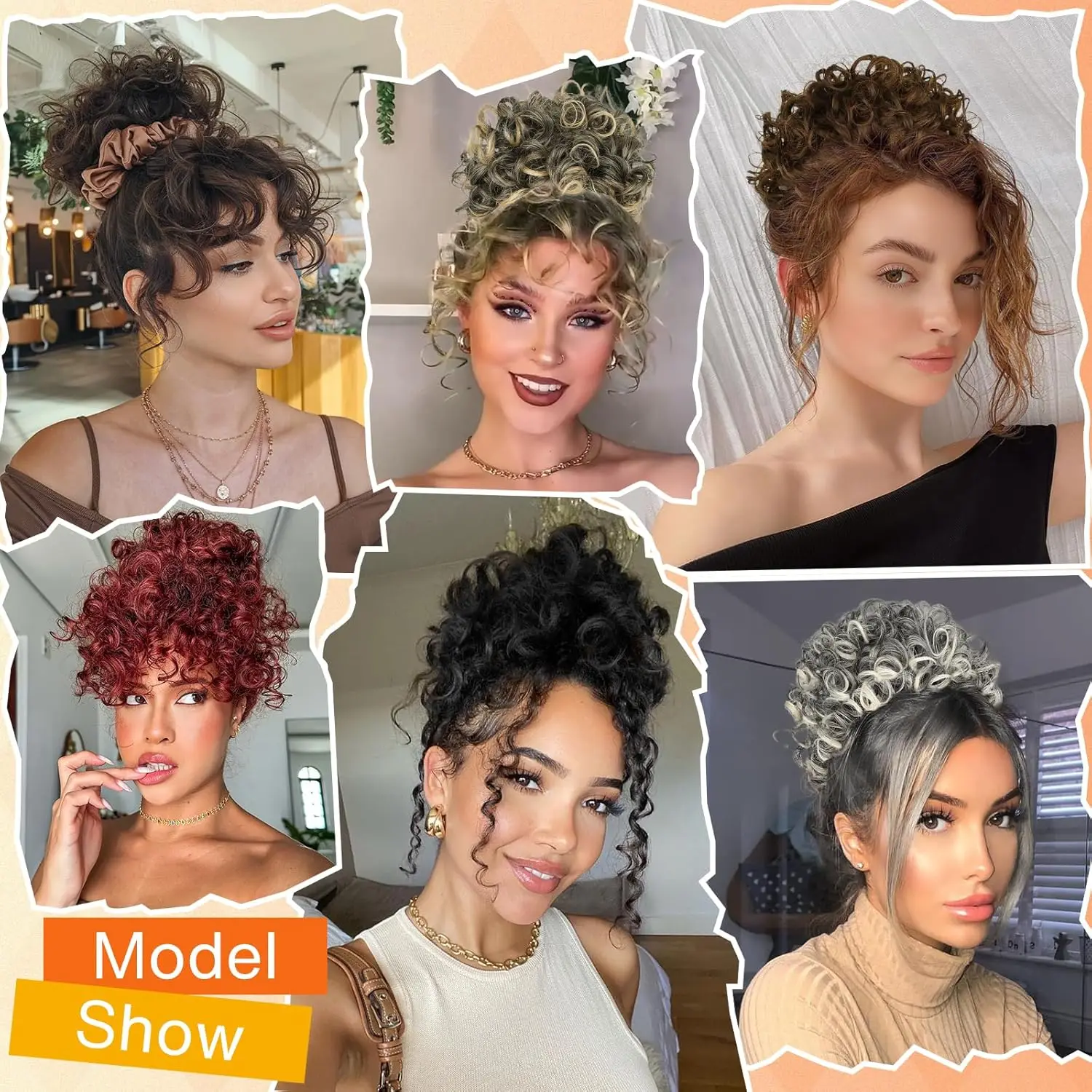 Messy Bun Hair Piece for Women, 10 Inch Curly Bun Hair Piece Loose Wave Synthetic Hair Extension, Elastic Drawstring Ponytail image 6