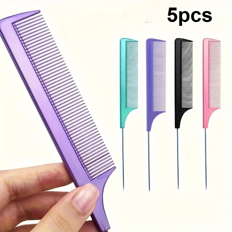 

Mouse Tail Comb Steel Needle Mouse Tail Carbon Fiber Heat Resistant Teasing Comb with Stainless Steel Needle Tail
