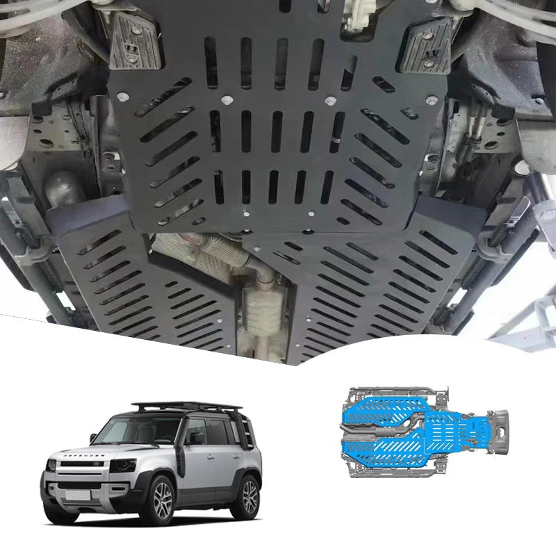 

For Metal Rear Skid Plate Chassis Armor Lower Skid Plate Car Bumper Skid Plate Cover for Land Rover Defender 2020 2021 2022 202