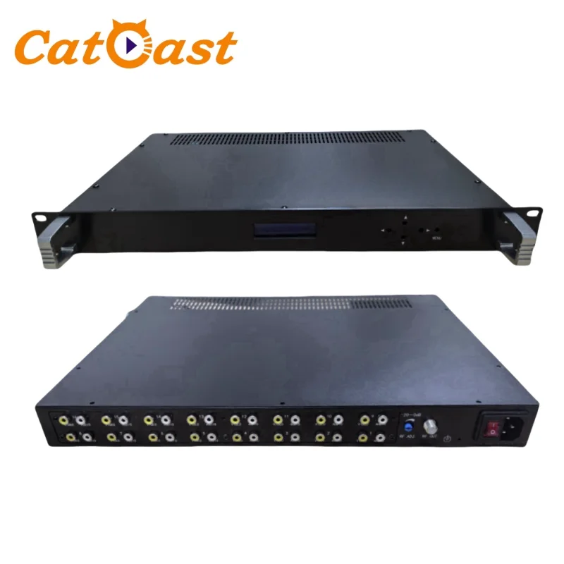 New Customized 16 in 1 AV to Agile Modulator Analog NTSC or PAL BG DK 16 Channel AV to RF Analog Modulator