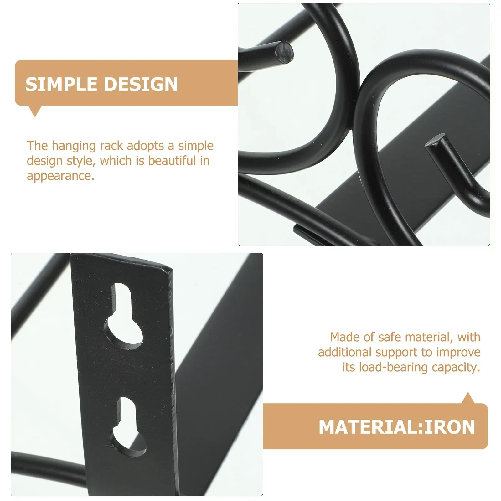 Iron Garden Support Rack Wall Pipe Storage Bracket Mount Pipe Holder Shelf Smooth Classic Outdoor Decor Easy Install