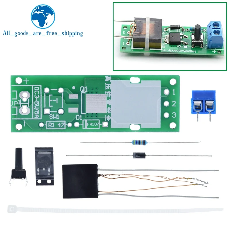 TZT HV-1 High Voltage Generator Arc Ignition DIY Kit Arc Generator Arc Cigarette Igniter Kit High Voltage Module DC 3-5V Lighter image 4