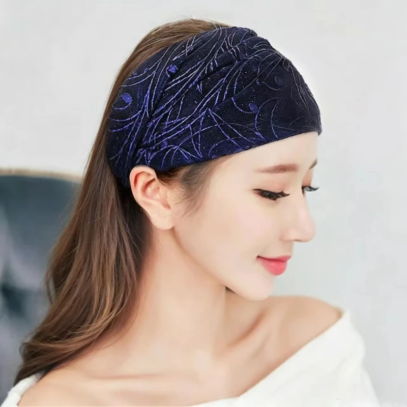 Mesh Jacquard Hairband To Cover Gray Hair Fashionable Young Elegant Headwear Cut Out Breathable Hairband Lace Hair Accessories