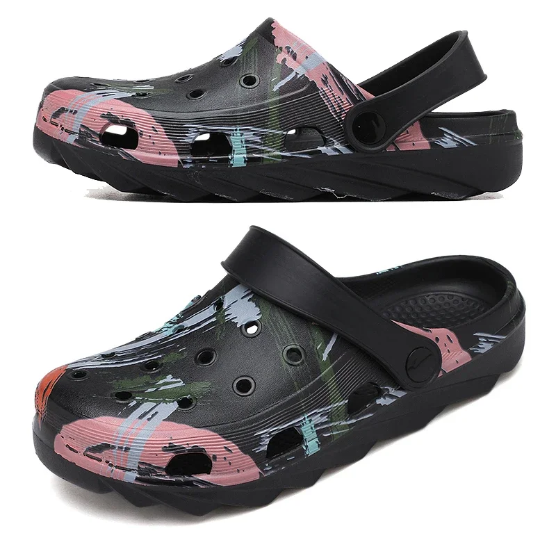 2024 Men's Slippers Camo Outdoor Clog Beach Sandals Men's Soft EVA Indoor Family Slide Flip-flops Hollow  Et Chaussures Sandals