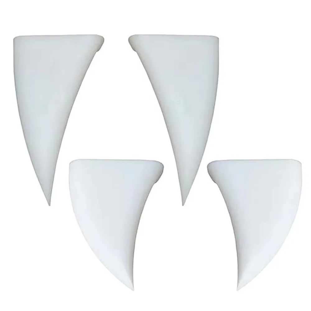 1 Paar Auto Vampire Tanden Decor 3D Auto Tanden Sticker Witte Duivel Hoorns Waterdichte Film Vampire Tanden Installeren Op Bumper decor