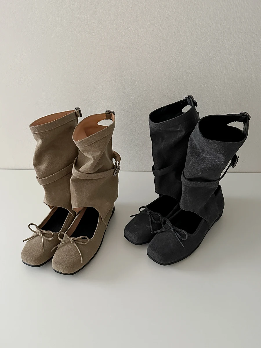 bottines-courtes-en-cuir-retro-a-talon-epais-et-fin-style-ballerine-evidee-a-nœud-et-bout-carre-pour-femme