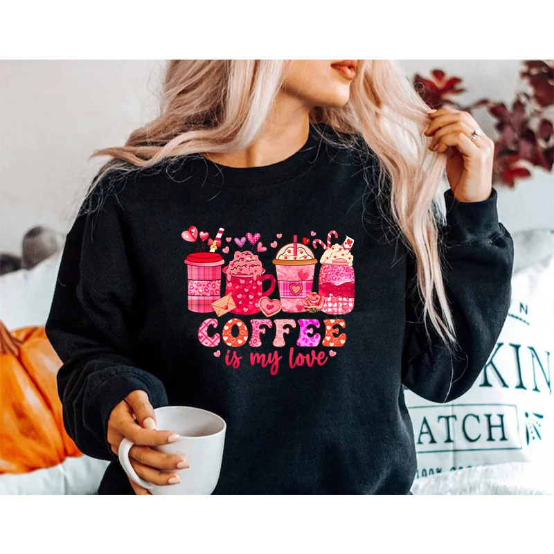 DIY Design Valentine\'s Day Iron On Heat Transfer Love Patch T Shirts Drink Snacks Coffee DTF Transfer Sticker Kisses Clothing