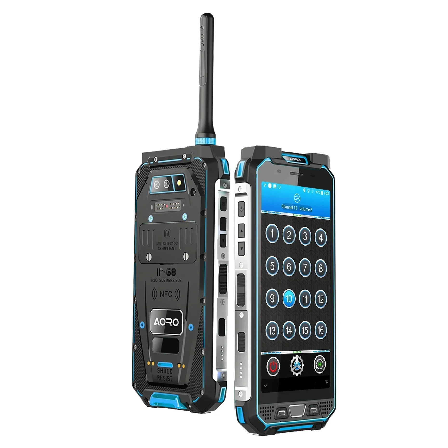

AORO M5 POC PTT Two Way Radio Walkie Talkie Phone Lte Walkie Talkie Dmr Hardware Radio Intercom Rugged Smartphone