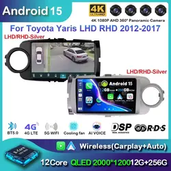 Android 15 Carplay Car Radio For Toyota Yaris 2012 2013 2014 2015 2016 2017 Navigation GPS Multimedia Player stereo wifi BT Auto