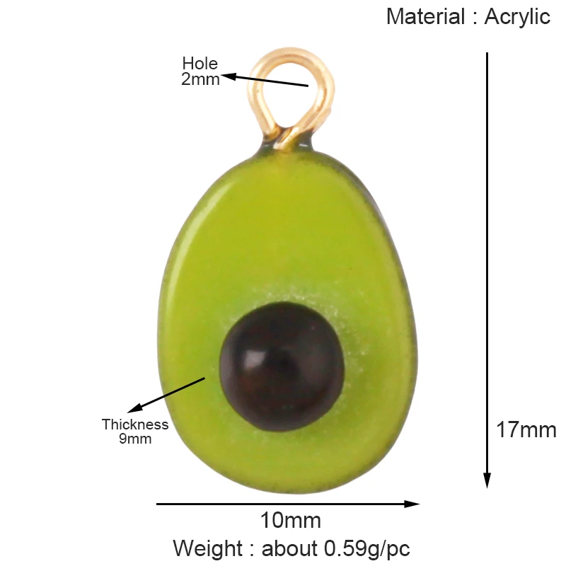 Arylic 3D Obst Erdbeere Traube Mango Durian Wassermelone Kirsche Granatapfel Charm Anhänger, Schmuck Halskette Armband Versorgung S18 – Detail 20