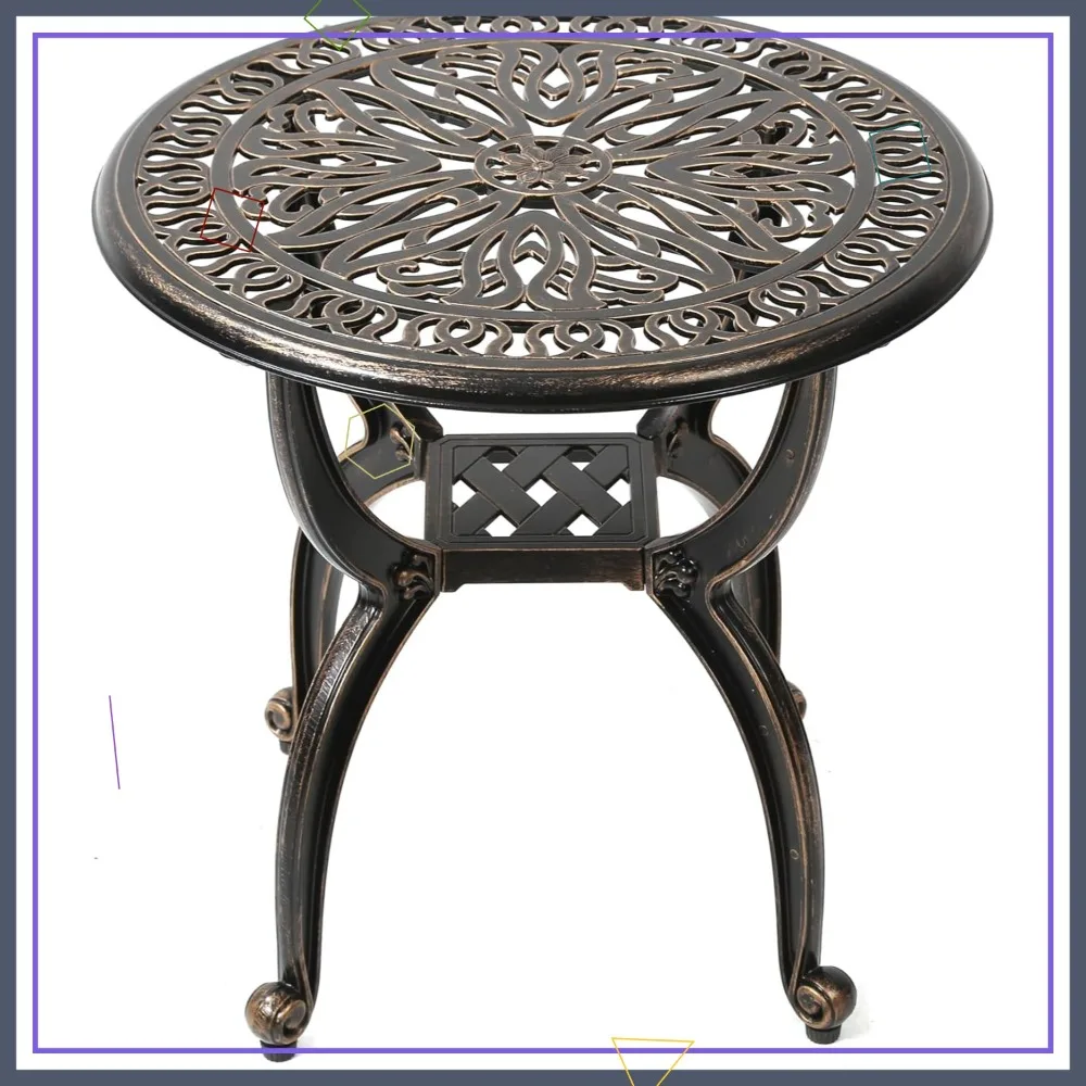 

Приставной столик из литого алюминия, верхний столик с цветочным узором для декора патио