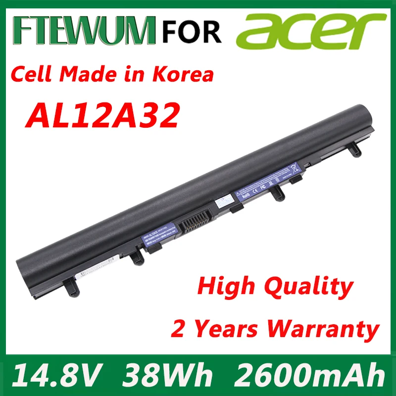 

Laptop Battery AL12A32 38Wh 14.8V 2600mAh For Acer Aspire V5 V5-171 V5-431 V5-531 V5-431G V5-471 V5-571 V5-471G V5-571G