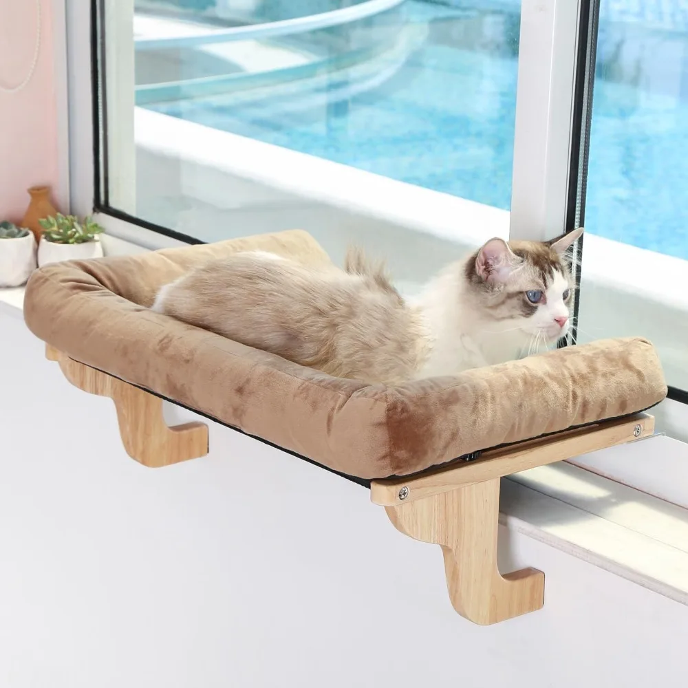 Cat Perch Window Sill Hammock Bed with Bolster Orthopedic Pet Cushion Large Size