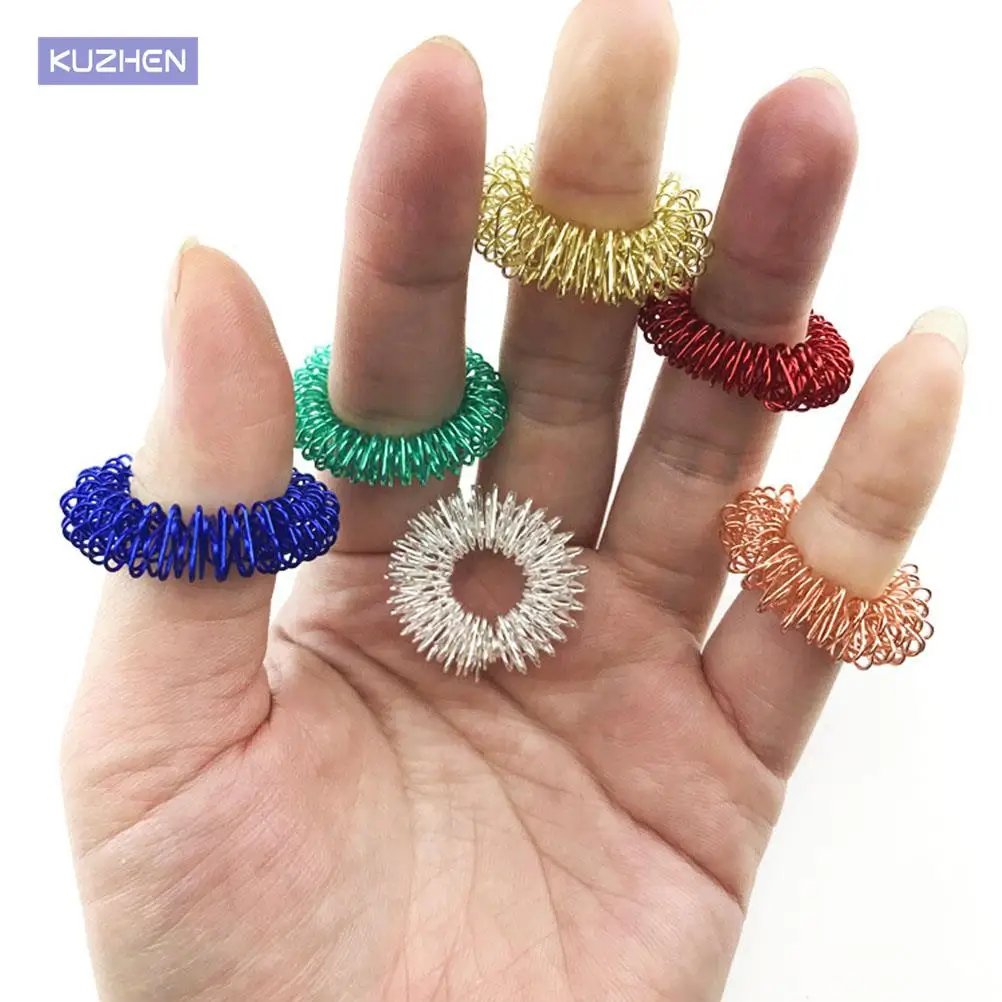 

5/10PCS Spiky Sensory Ring for Finger Massage Hand Acupressure Massager Traditional Pain Therapy Stress Relief Circulation Rings