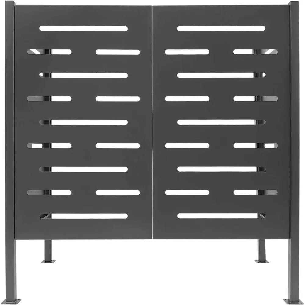 Panel de valla de aire acondicionado, cubiertas de valla de privacidad para exteriores, pantalla de privacidad de CA de Metal, vallas de cubo de basura, equipo de hierro para exteriores Enc