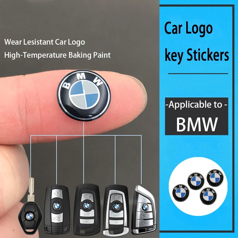 5/10Pcs 14mm Car Key Emblem Stickers Auto Control Key Logo Decals For BMW M M3 M5 M6 M2 X1 X2 X3 X5 X6 X4 E30 E39 46 E53 E60 G30