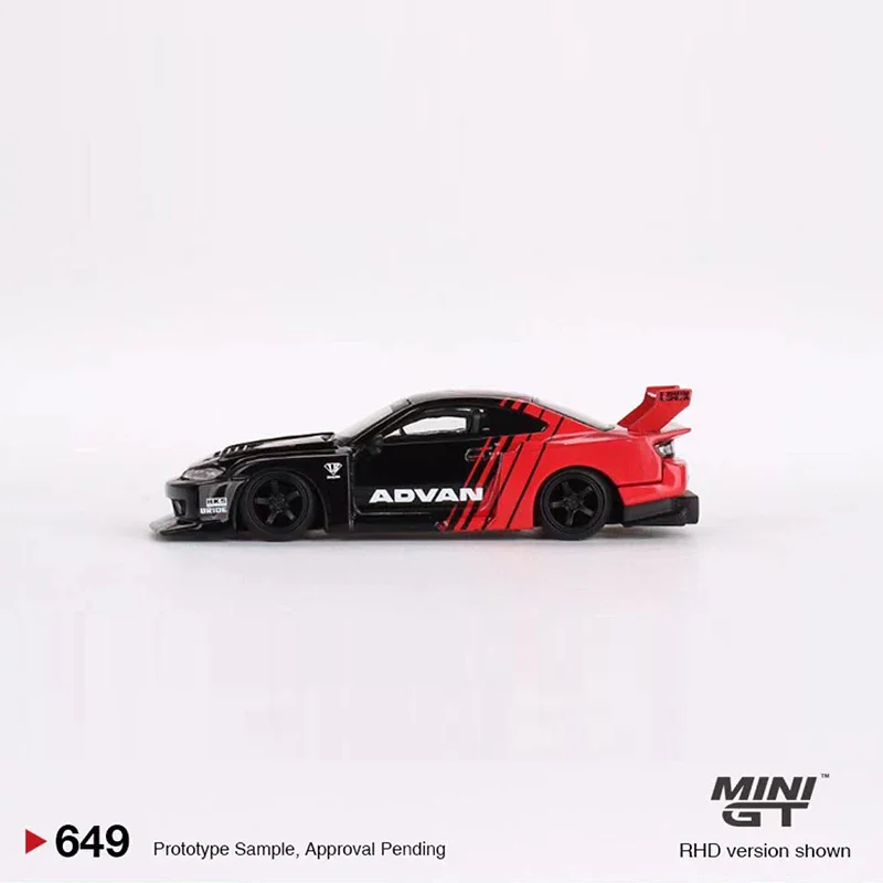 MINIGT 1:64 Alloy Model Car LB-Super Silhouette S15 Silvia Sport Vehicle Advan Coating #649 RHD