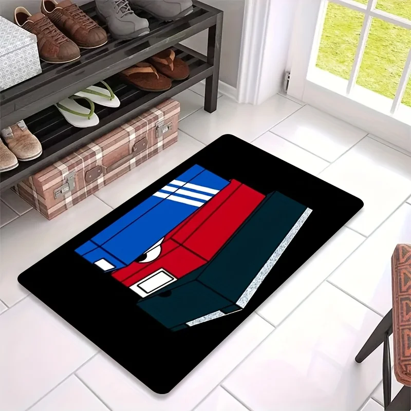 1pc Stylish Shoe Box Pattern Creative Doormat, Soft Flannel Non-Slip Washable Mat for Bedroom Living Room Bathroom Closet Entryw