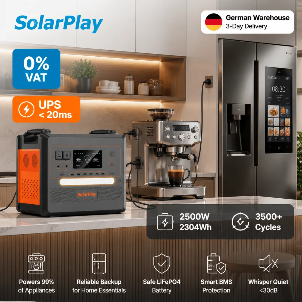 2500W Lifepo4 Battery Solar Generator 2304Wh Portable Power Station With Pure Sine Wave Inverter