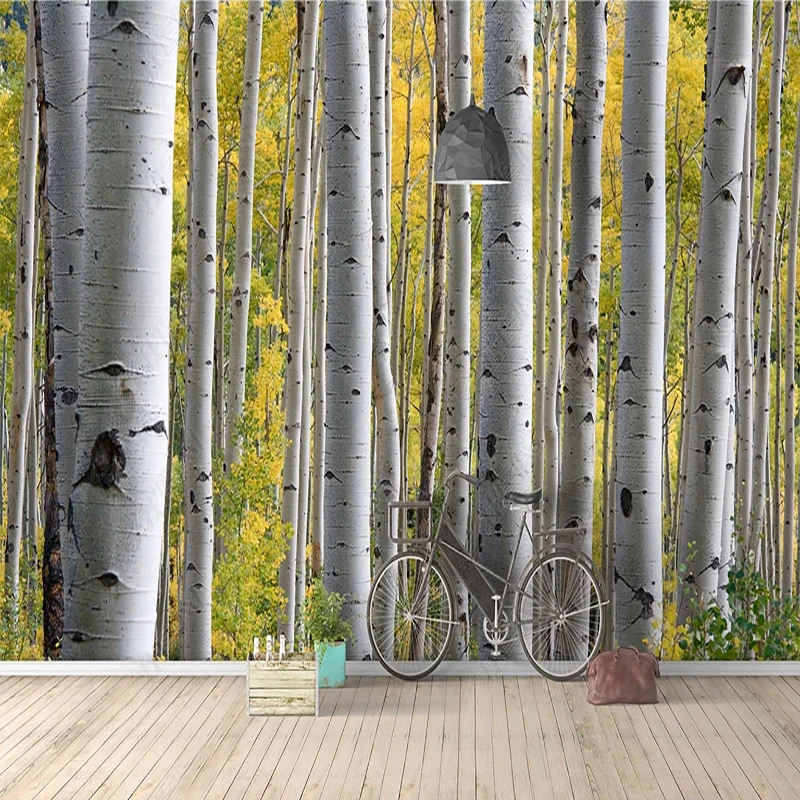 

Custom Mural Wallpaper 3D Nature Landscape Hd Abstract Birch Forest Sunshine Photo Fresco Living Room Bedroom Decor Wall Paper