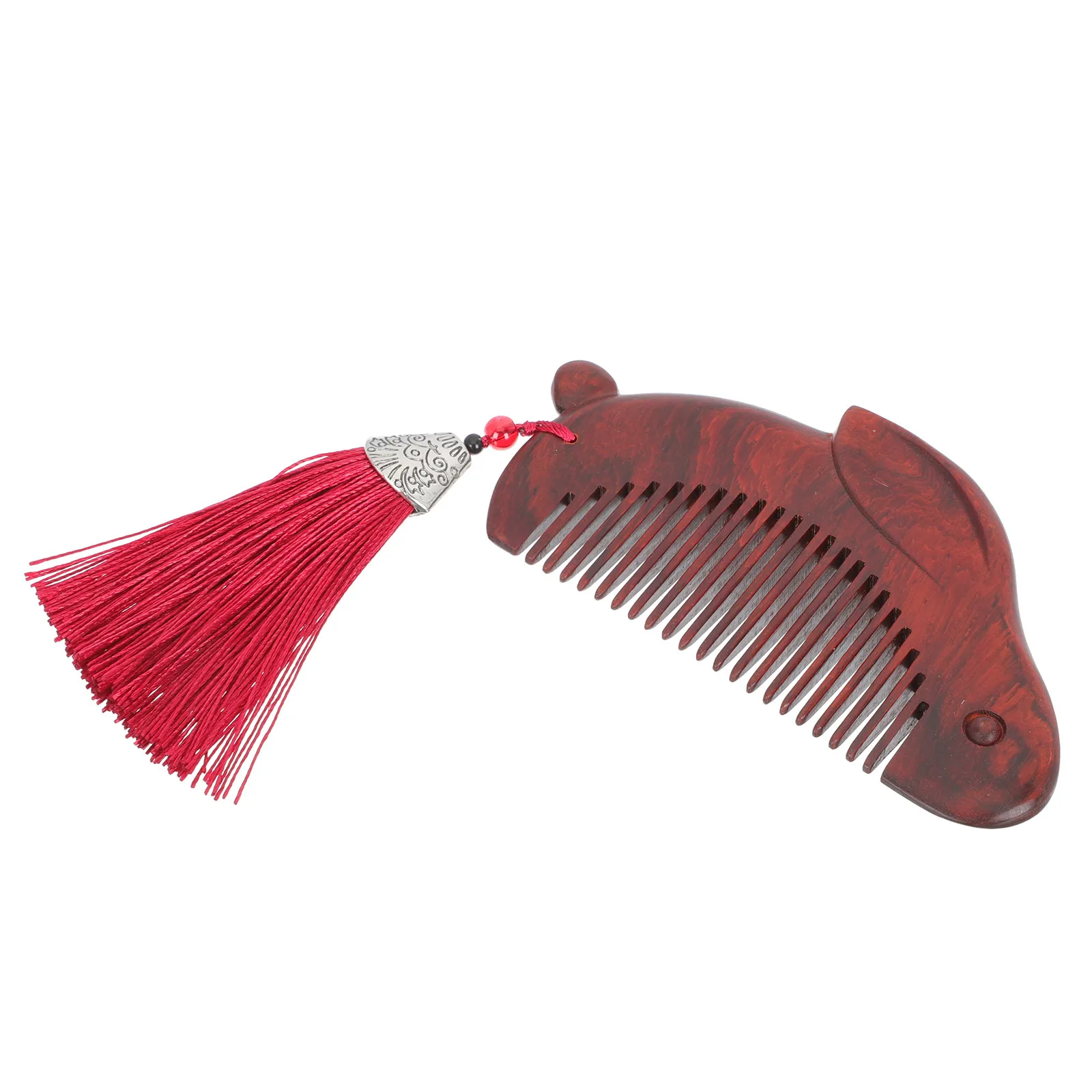 Purple Sand Wood Creative Rabbit Shaped Hair Comb Carved Wooden Hairdressing Tool Smooth Polished Surface Lightweight Easy Carry