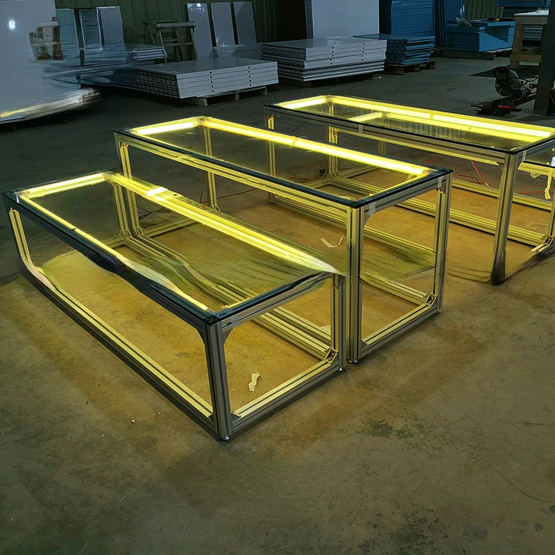 Expo Stand Display Rack Advertising Display Stand Exhibition Stand Display Booth Wood Led Lighting Booth Design