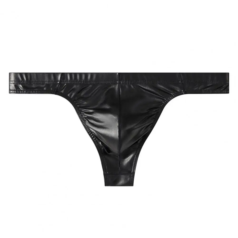 

Ergonomic Men Underwear Men Silky Underwear Men's Glossy Sexy Thongs Silky Smooth Low-waist Underpants Imitation for Date