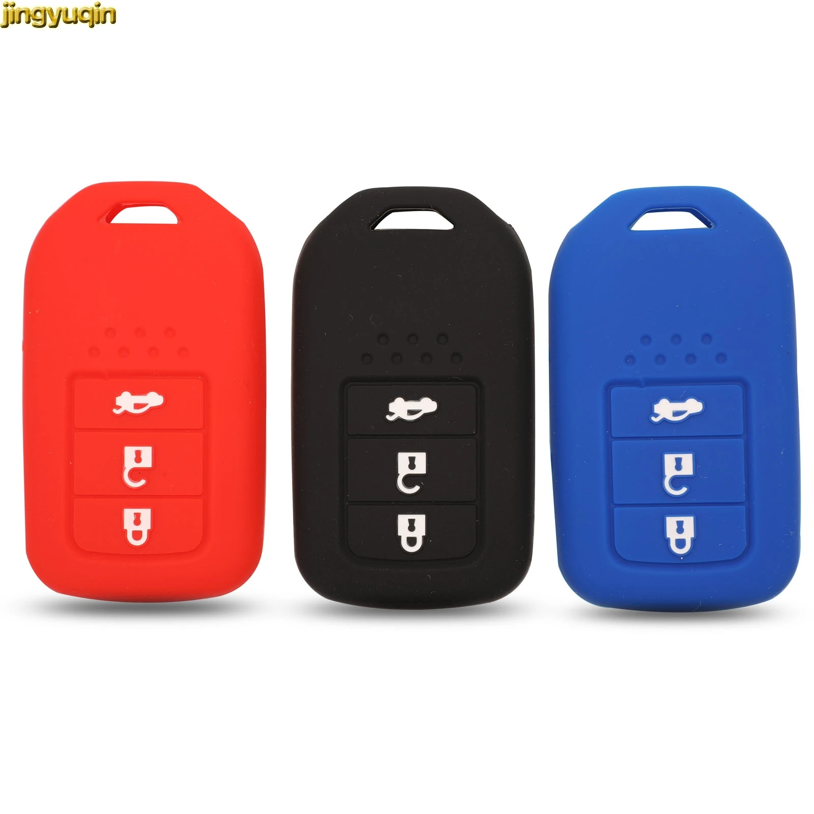 Jingyuqin Remote Car Key Silicone Case Cover For Honda Accord 9 Crider City HR-V CR-V Vezel Spirior Odyssey Civic Jade 2015-2018