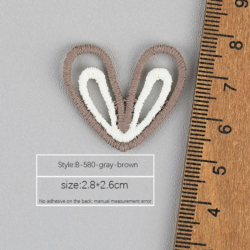 30 Stück 2,8*2,6cm Hohle Kaninchenohren-Stickerei-Patches für Haarspangen, Schuhblumen, Mützen-Dekoration und Accessoires – Detail 5