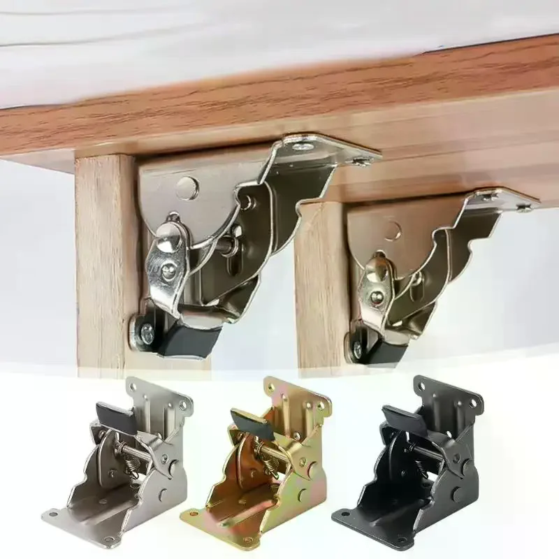 Foldable Self Lock Leg Support Hinge 4Pcs Kit with Screws Durable for Table Bed Cabinet Feet Furniture DIY