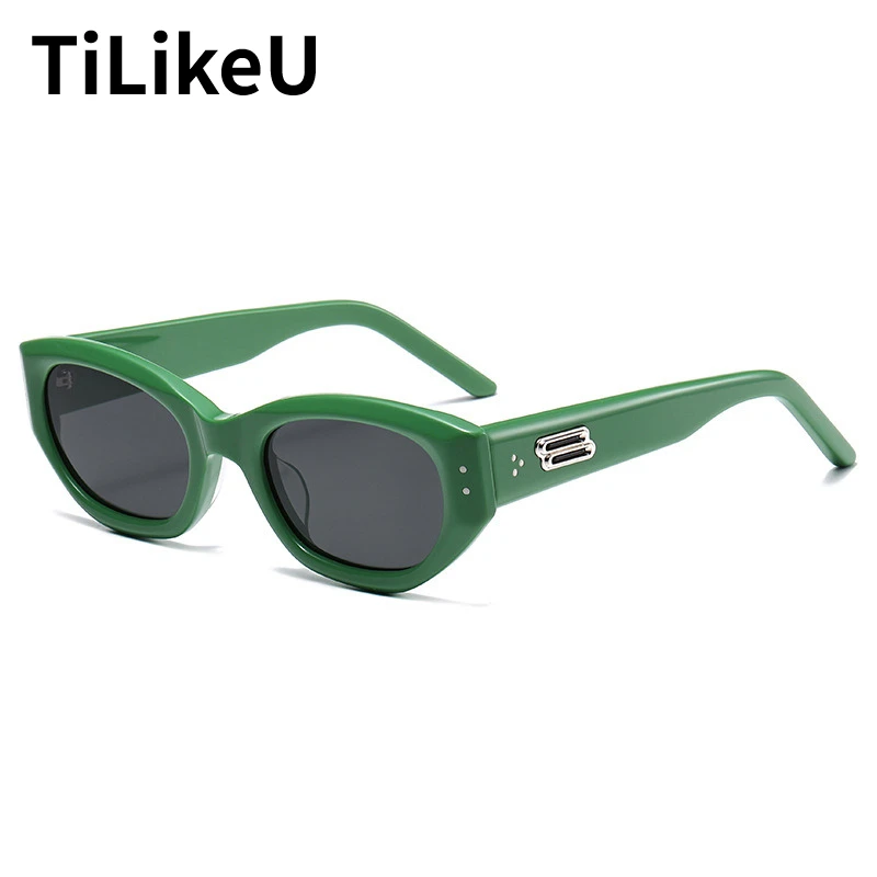 

2024 New Acetate Shades Fashion Women Polygon Green Sunscreen Sunshade UV400 Summer Outdoor Travel Sunglasses Goggles Decoration