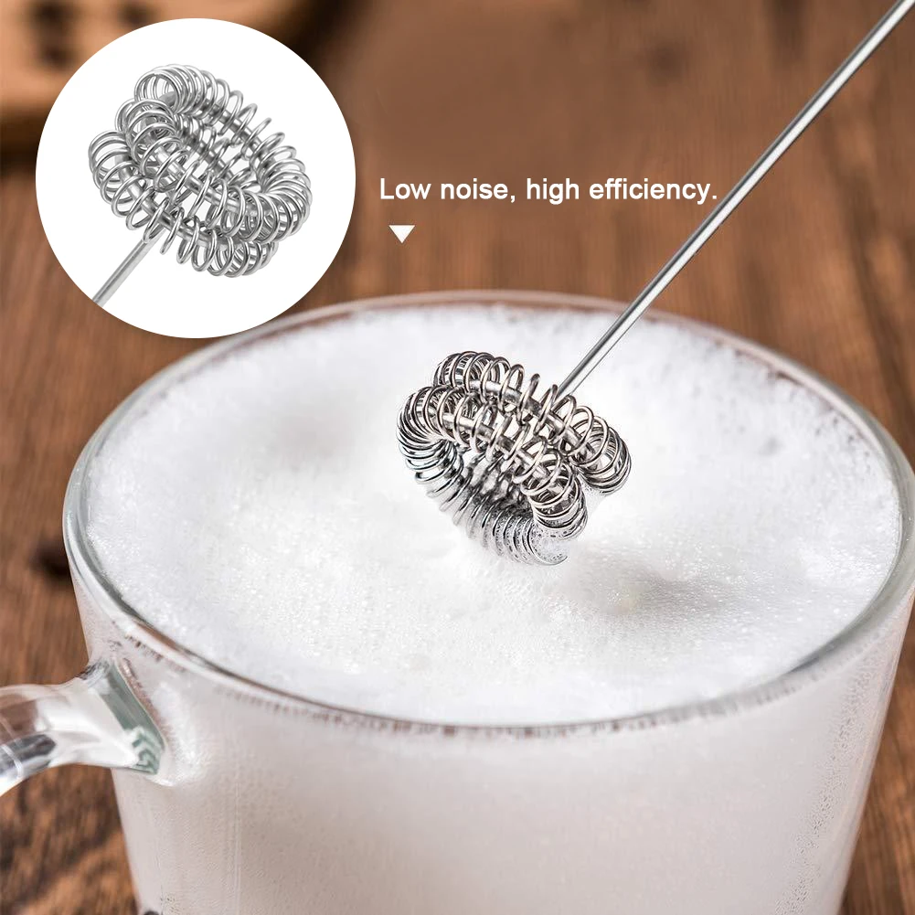 전기 우유 거품기 휴대용 스테인리스 스틸 계란 거품기 커피 음료 믹서 가정용