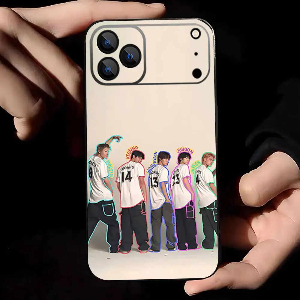 حافظة هاتف K-Kpop C-CORTIS GO لهاتف iPhone 17,16,15,14,13,12,11,Pro,Max,Plus,E,Air,غطاء أسود واقٍ صغير