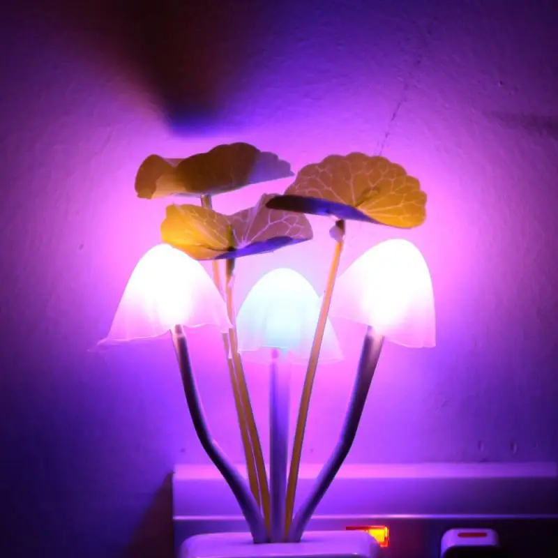 Luces LED de noche en forma de seta, Bombilla colorida romántica con enchufe de EE. UU. Y UE, lámpara de atoesfera LED, iluminación del hogar, decoración, regalo