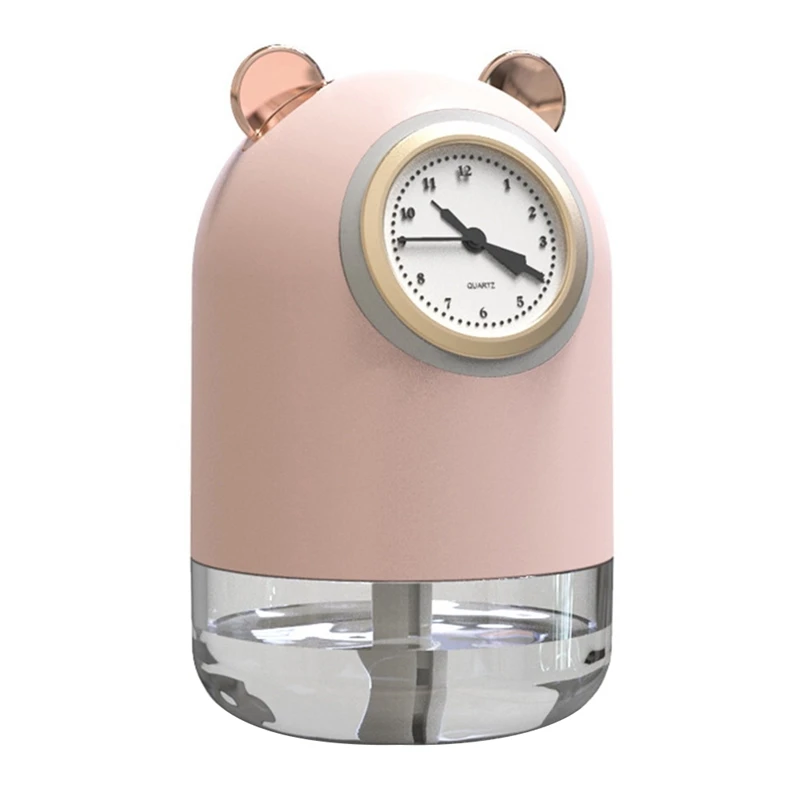 AD-New Double Spray Cute Pet USB Mini Clock Humidifier Home Bedroom Mute Small Large Capacity