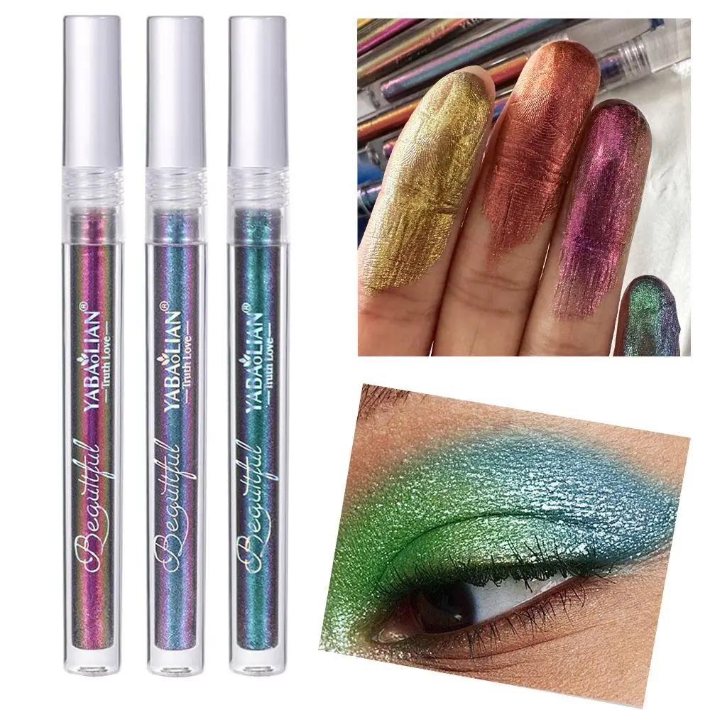 Liquid Eyeshadow Glitter Metallic Shimmer Eye Shadow Stick High Pigment Waterproof Long Lasting Multicolor Shifting Eye Makeup