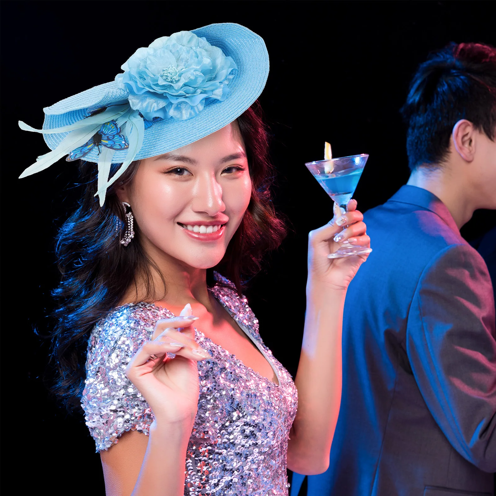 

Wedding Bride Fascinator Headb Women Headdress Tea Party Fascinators For Women Straw Butterfly Hair Accessories