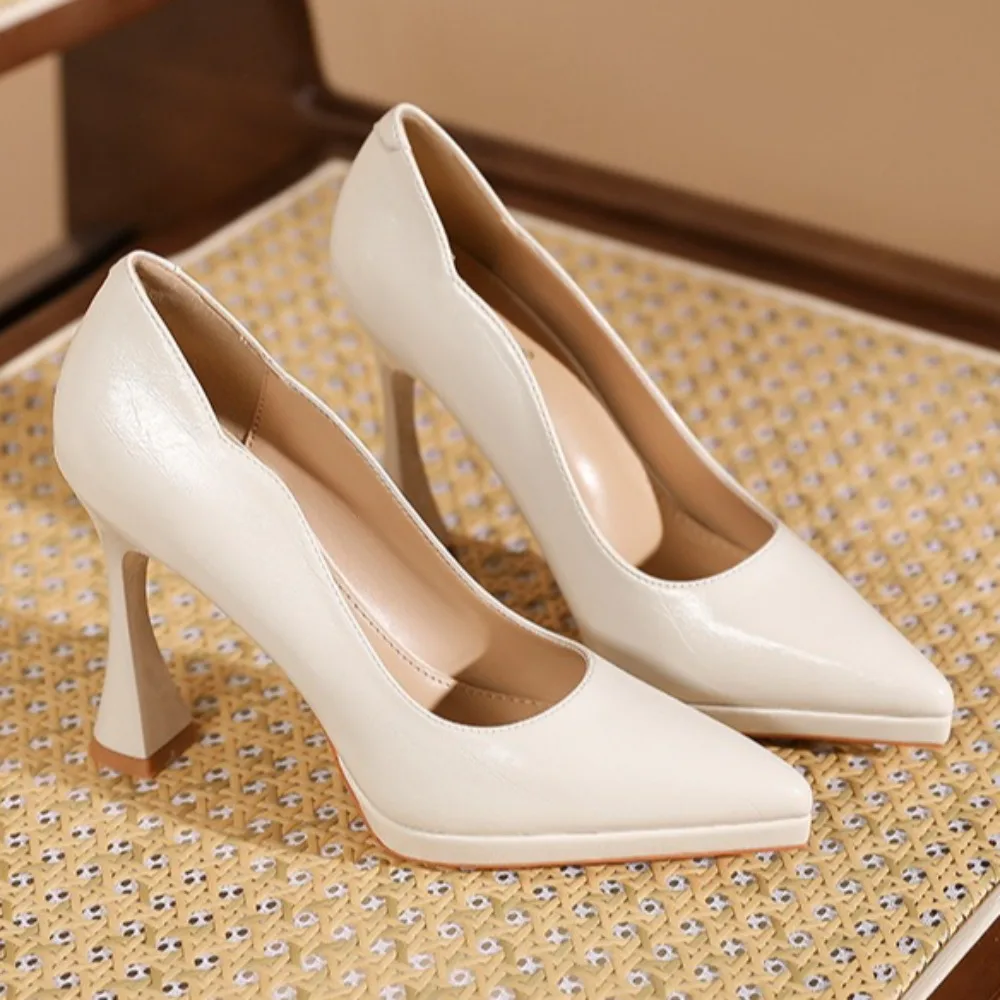 Waterproof Table Single Shoes Women's 2026 Autumn New Sexy Solid Color Pointed Stiletto High Heels Women High Heels Pumps Womens