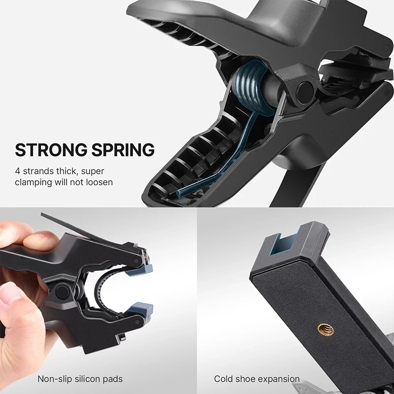 Telesin ajustável pescoço câmera maxilas flex super braçadeira de montagem tripé flexível para gopro hero 11 10 9 sjcam dji iphone 13 14 pro max