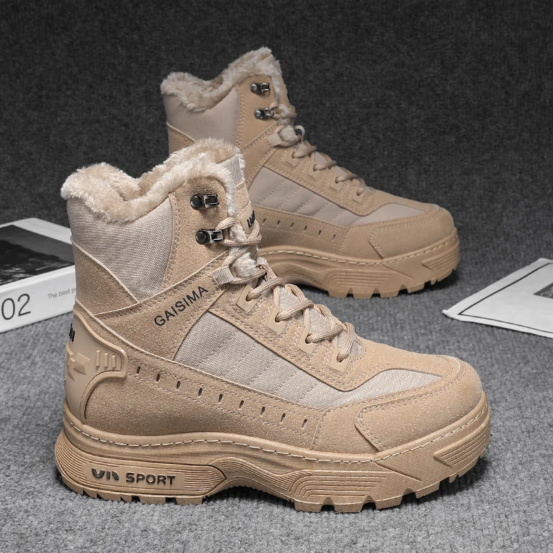 

New Winter Outdoor Boots, Cold-Resistant Fashionable Snow Boots, Fleece-Lined and Thickened Cotton Shoes, Warm and Cold-Proof Bo