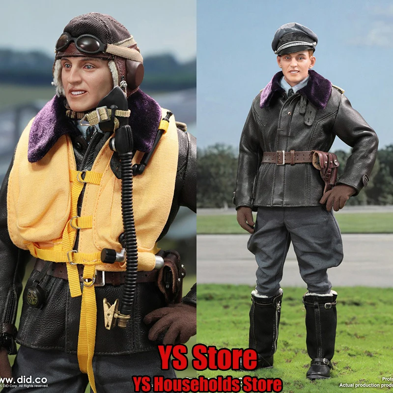 

DID D80190 1/6 Scale ACE Pilot Hartmann Memorial Miliatry Man Action Figure Gold Hair Handsome 12inch Display Soldier Model